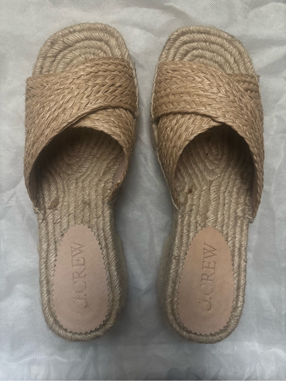 J crew raffia sandals never worn